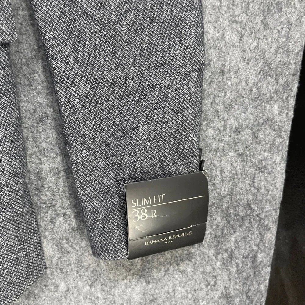 Banana Republic Blazer Mens 38R Slim Fit Gray Textured Blazer Sport Coat New